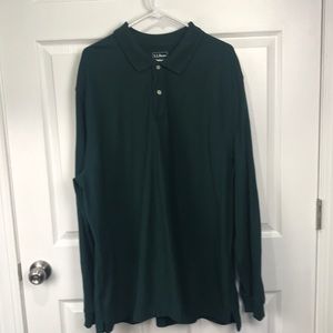 Dark green polo shirt llbean